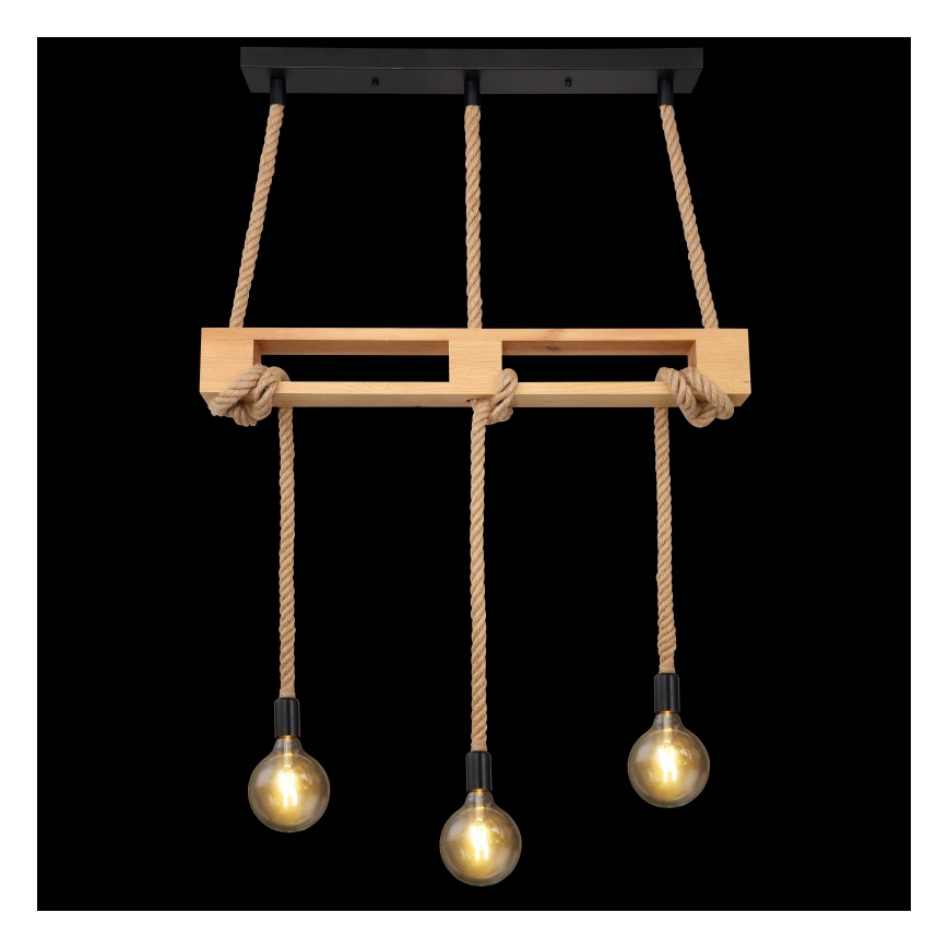 Globo - Csillár zsinóron 3xE27/60W/230V fenyő