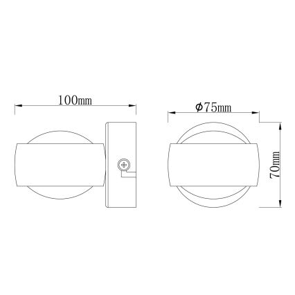Globo - LED fali lámpa LED/7W/230V 3000K matt króm