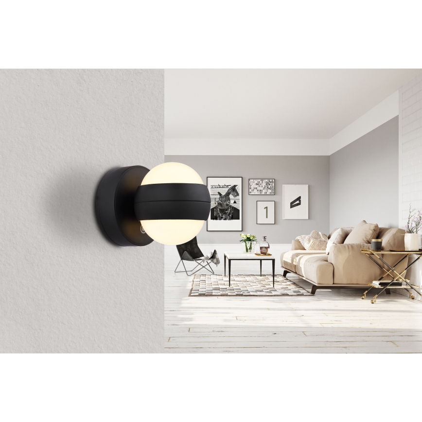 Globo - LED tölthető, érintésvezérelt, falra szerelhető dimmelhető lámpa LED/1,4W/5V 1800 mAh fekete