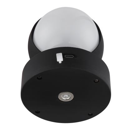 Globo - LED tölthető, érintésvezérelt, falra szerelhető dimmelhető lámpa LED/1,4W/5V 1800 mAh fekete