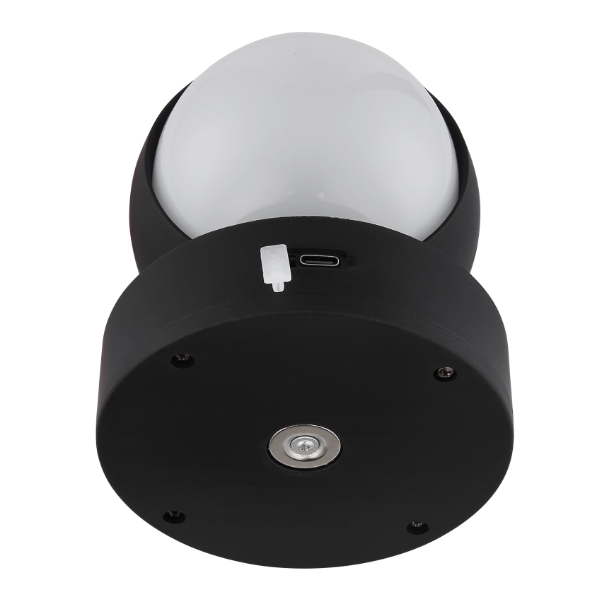 Globo - LED tölthető, érintésvezérelt, falra szerelhető dimmelhető lámpa LED/1,4W/5V 1800 mAh fekete