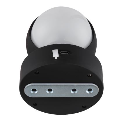Globo - LED tölthető, érintésvezérelt, falra szerelhető dimmelhető lámpa LED/1,4W/5V 1800 mAh fekete