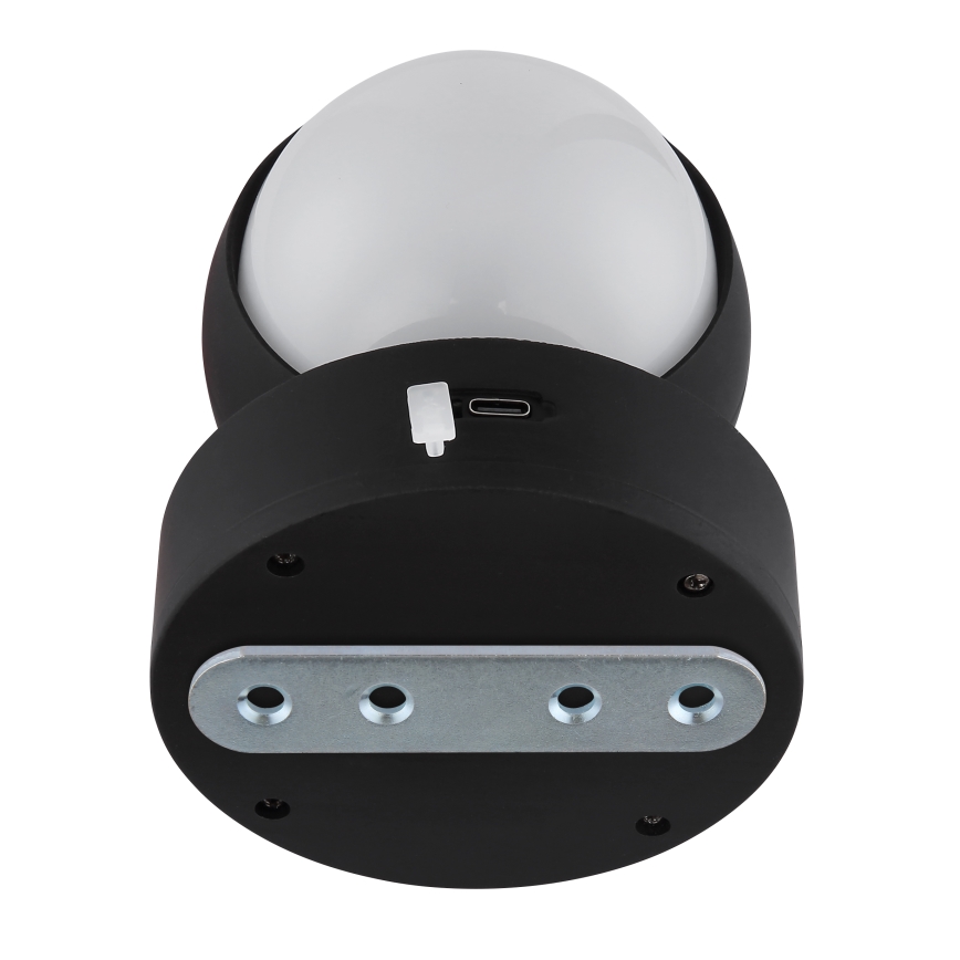 Globo - LED tölthető, érintésvezérelt, falra szerelhető dimmelhető lámpa LED/1,4W/5V 1800 mAh fekete