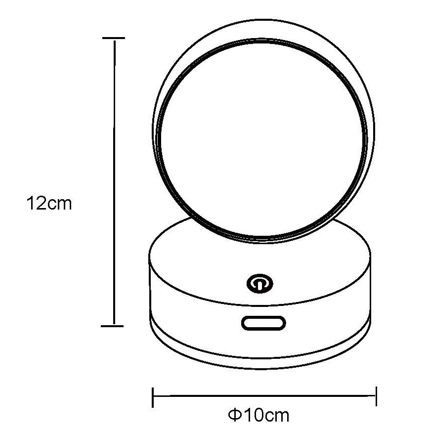Globo - LED tölthető, érintésvezérelt, falra szerelhető dimmelhető lámpa LED/1,4W/5V 1800 mAh fekete