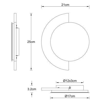 Globo - LED fali lámpa LED/12W/230V 3000K