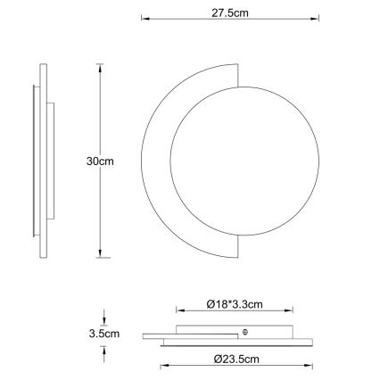 Globo - LED fali lámpatest LED/14W/230V 3000K