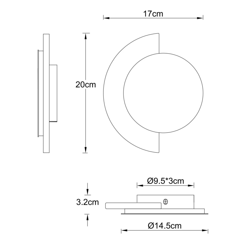 Globo - LED fali lámpatest LED/8W/230V 3000K