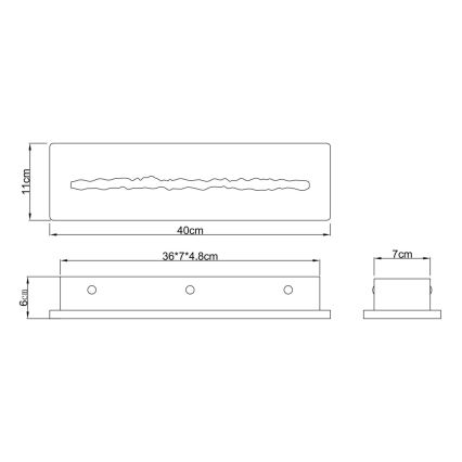 Globo - LED fali lámpa LED/17W/230V 3000K 40 cm travertin