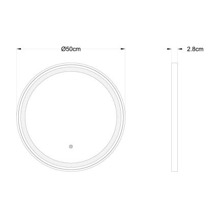 Globo - LED állítható fényerejű falra szerelhető tükör háttérvilágítással LED/10W/230V 2700/4000/6500K átmérő 50 cm