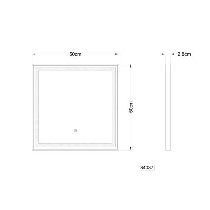 Globo - LED Dimmelhető fali tükör háttérvilágítással LED/10W/230V 2700/4000/6500K 50x50 cm