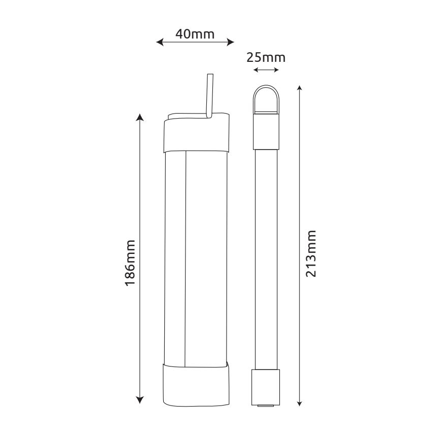 Globo - LED újratölthető aláépíthető lámpa 3 az 1-ben LED/2W/5V 3000/4000/7000K 800 mAh