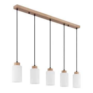 Globo - Csillár kábellel 5xE27/60W/230V tölgy/fehér