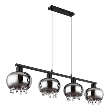 Globo - Csillár zsinóron 4xE27/9W/230V fekete
