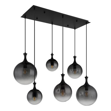 Globo - Csillár zsinóron 6xE27/10W/230V fekete