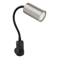 Globo - Falra szerelhető, konnektorba dugható spotlámpa 1xGU10/35W/230V matt króm