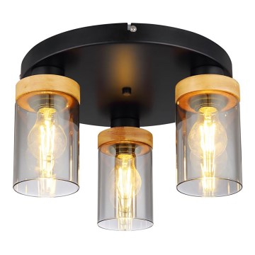 Globo - Felületre szerelhető csillár  3xE27/40W/230V fém/fa