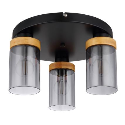 Globo - Felületre szerelhető csillár  3xE27/40W/230V fém/fa