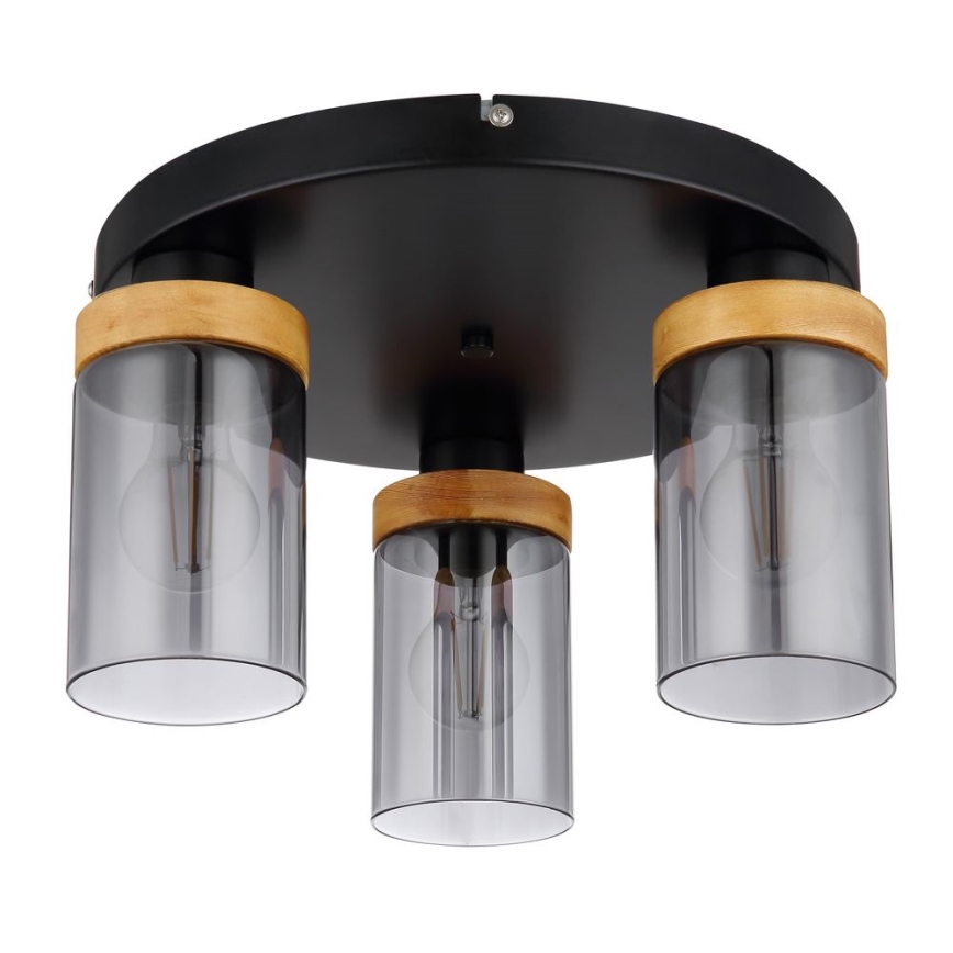 Globo - Felületre szerelhető csillár  3xE27/40W/230V fém/fa