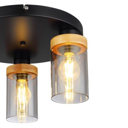 Globo - Felületre szerelhető csillár  3xE27/40W/230V fém/fa