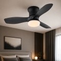 Globo - Fényerőszabályozható mennyezeti ventilátor LED/15W/230V 2700-6500K fekete + távirányító