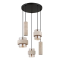 Globo - Kábeles csillár 3xE27/40W/230V + 2xGU10/10W travertin