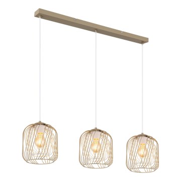 Globo - Kábeles függőlámpa 3xE27/40W/230V bézs/fehér