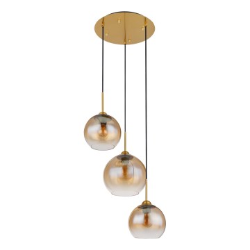 Globo - Kábelre függesztett csillár 3xE27/60W/230V, sárgaréz