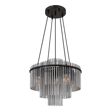 Globo - Kábelre függesztett csillár 5xE27/60W/230V fekete