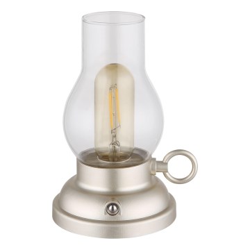 Globo - LED állítható fényerejű, újratölthető érintős asztali lámpa LED/1W/3,7V 1200 mAh matt króm