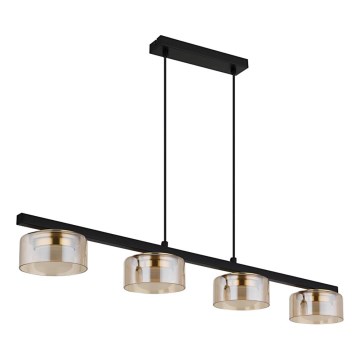 Globo - LED Csillár zsinóron 4xGX53/6W/230V füstös/barna