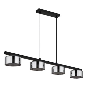 Globo - LED Csillár zsinóron 4xGX53/6W/230V füstös/fekete