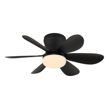 Globo - LED dimmelhető mennyezeti ventilátor LED/5W/230V 2700-6500K fekete + távirányítóval