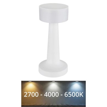 Globo - LED érintőkapcsolós asztali lámpa, állítható fényerővel LED/1W/3,7V 2700K/4000K/6500K 800 mAh USB fehér