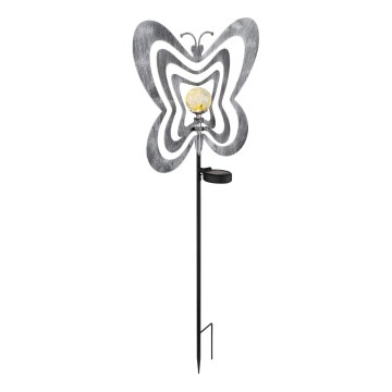 Globo - LED napelemes lámpa LED/3V IP44 300 mAh ezüstszínű pillangó