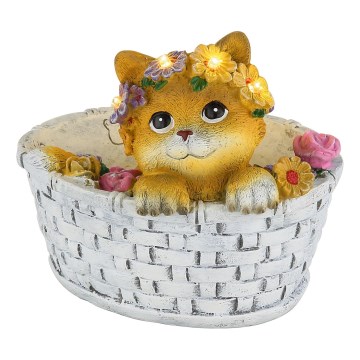 Globo - LED napelemes lámpatest, LED/1,2 V, IP44, 300 mAh, macska alakú