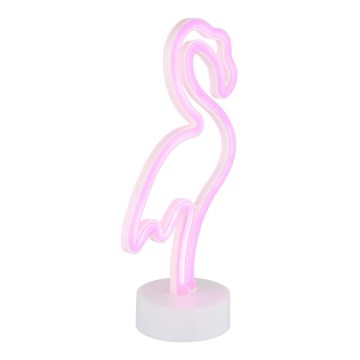 Globo - LED neon asztali dekoráció LED/2W/3xAA flamingó