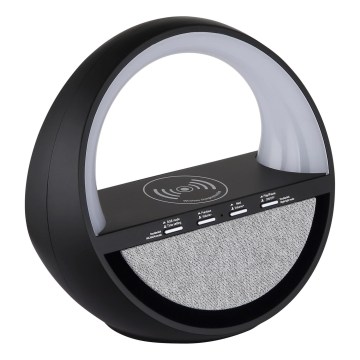 Globo - LED RGB érintésvezérlésű töltős asztali lámpa hangszóróval és vezeték nélküli QI töltéssel LED/3,5W/5V 1800 mAh