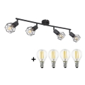 Globo - LED Spotlámpa 4xE14/6W/230V fekete