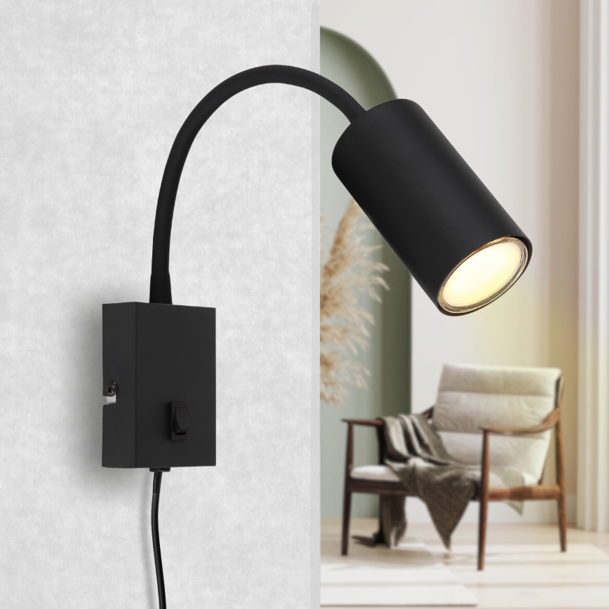 Globo - Rugalmas fali lámpa 1xGU10/25W/230V fekete