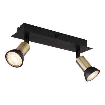 Globo - Spotlámpa 2xGU10/35W/230V fekete/réz