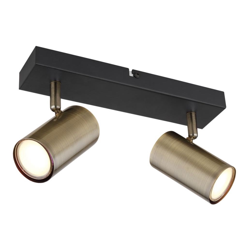 Globo - Spotlámpa 2xGU10/35W/230V fekete/sárgaréz
