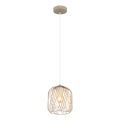 Globo - Zsinóros függőlámpa 1xE27/40W/230V átm. 18 cm bézs/fehér