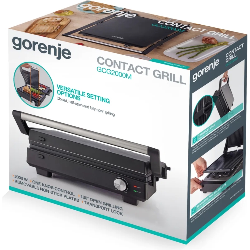 GORENJE GCG2000M - Kontaktgrill 1800W/230V fekete