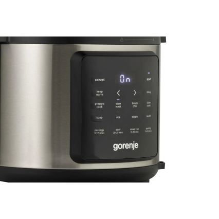 GORENJE GMC6SBK - Multifunkciós elektromos főzőedény 6 l, 8 az 1-ben, 1000W/230V rozsdamentes acél