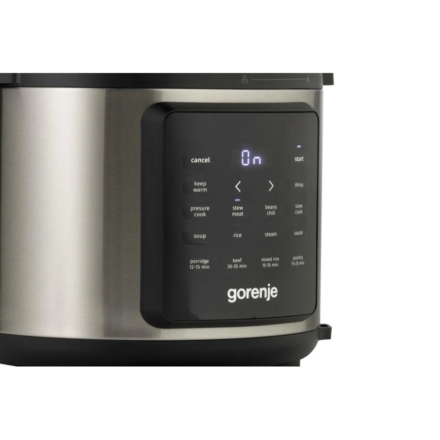 GORENJE GMC6SBK - Multifunkciós elektromos főzőedény 6 l, 8 az 1-ben, 1000W/230V rozsdamentes acél