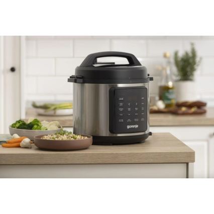 GORENJE GMC6SBK - Multifunkciós elektromos főzőedény 6 l, 8 az 1-ben, 1000W/230V rozsdamentes acél