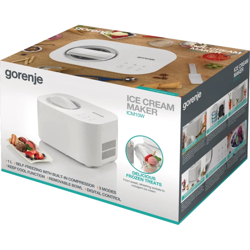 GORENJE ICM10W - Fagylaltkészítő 100W/230V fehér