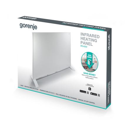 GORENJE IR540W - Okos elektromos infrapanel 540W, időzítővel és Wi-Fi-kapcsolattal, fekete