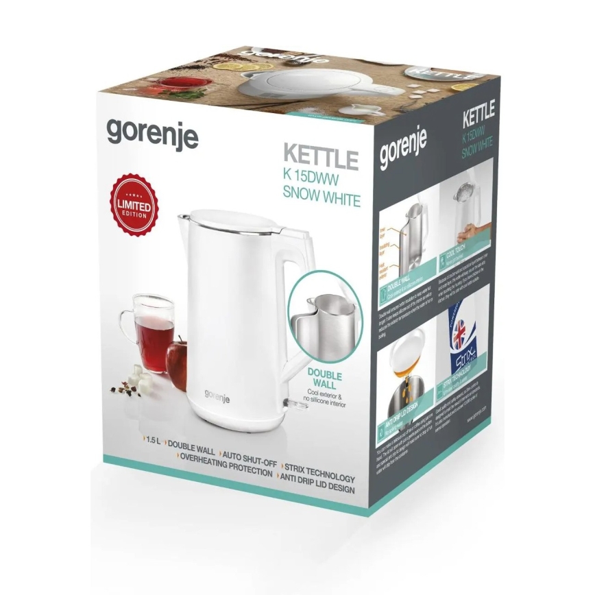 GORENJE K15DWW - Gyors vízforraló 1,5 l 2200W/230V fehér