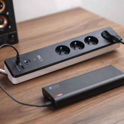 Okos hosszabbító kábel kapcsolóval GoSmart 4Z + 1xUSB-A + 1xUSB-C 2 m Wi-Fi Tuya